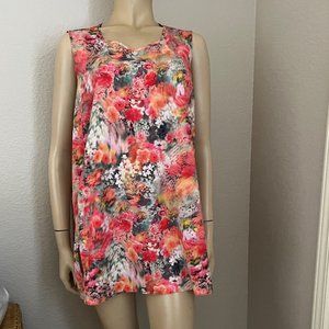 Athleta Floral Watercolor Stretch Tank Shell Top 2X